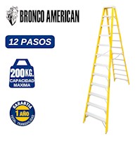 Escalera Tijera Fibra de Vidrio Profesional Doble Ascenso 12 Pasos